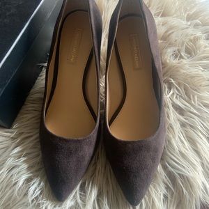 Brown suede heels